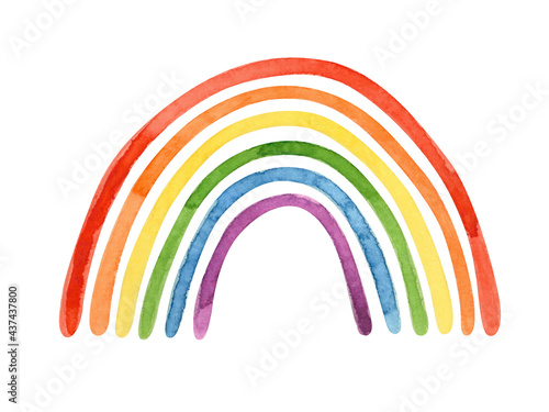 LGBTQ pride month - watercolor clipart. LGBT art, rainbow clipart for pride stickers, posters, cards photo