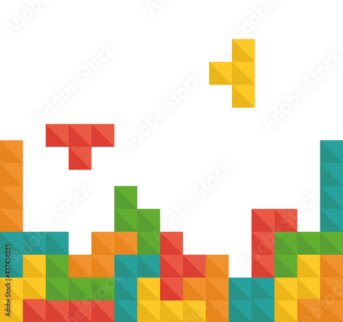Tetris. Retro game. Vintage design. Block.