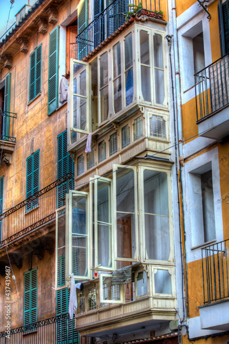 Typical Balconies, Palma, Mallorca