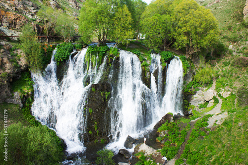 Shaki waterfall in spring