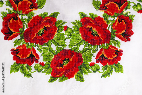 Slika na platnu Ukrainian embroidery ornament. Element ethnic ukrainian clothing