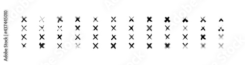 Symbol cancel  cross  wrong or X. Vector illustration set.