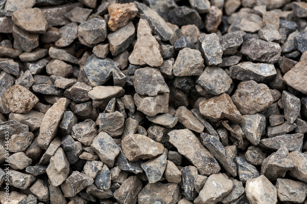 brick rubble debris on construction site. inorganic crushed stone, non-round, loose material with grains. Artificially obtained by crushing coarse-grained rocks and pebbles, accidentally mined brick rubble debris on construction site. inorganic crushed stone, non-round, loose material with grains. Artificially obtained by crushing coarse-grained rocks and pebbles, accidentally mined