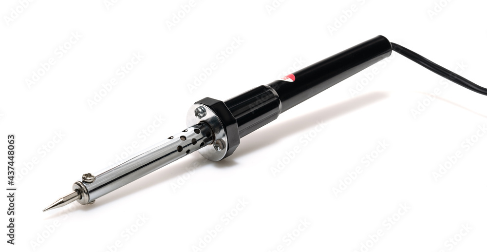 soldering iron isolated over white background with soft shadow