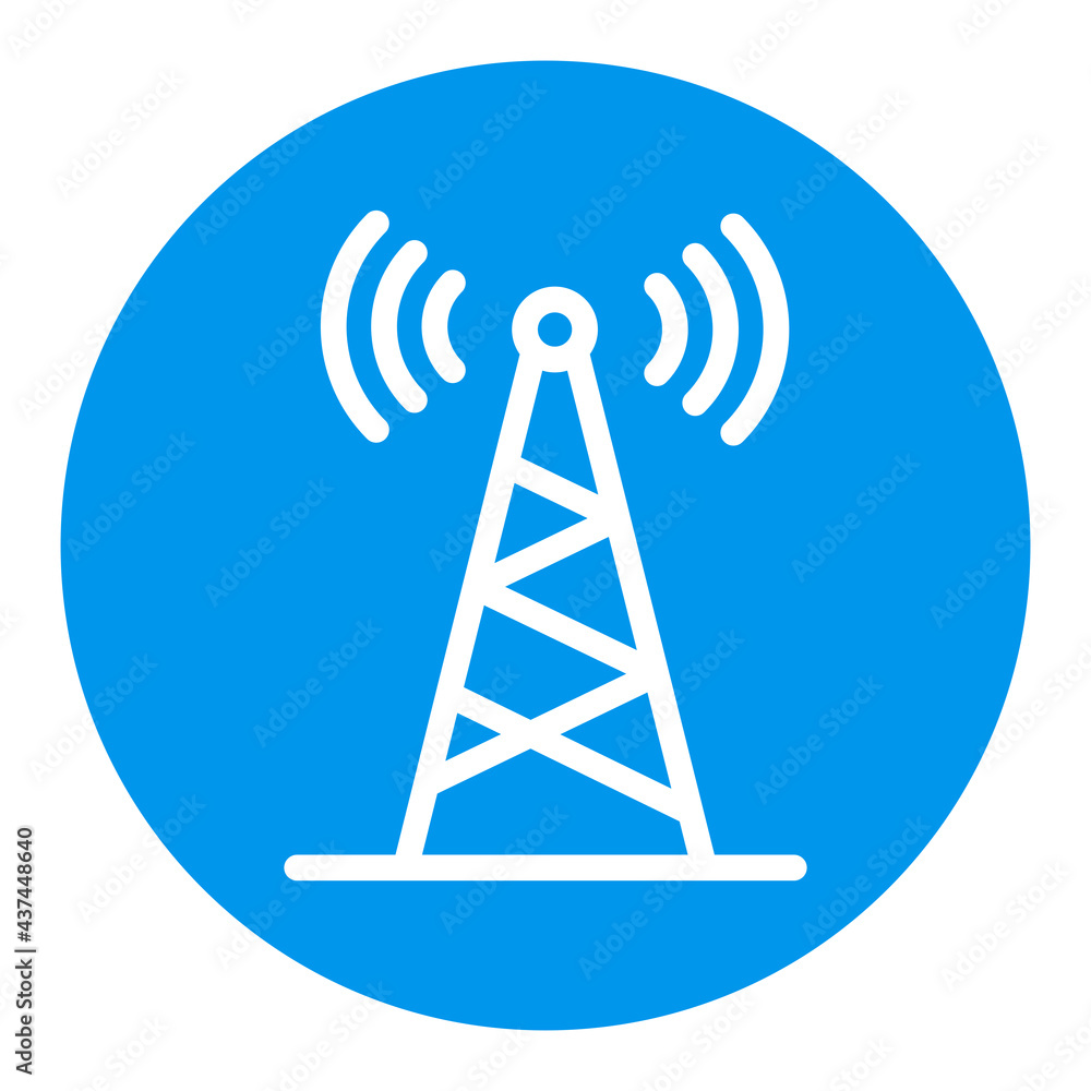 Communication antenna vector glyph icon. Navigation sign Communication antenna vector glyph icon. Navigation sign