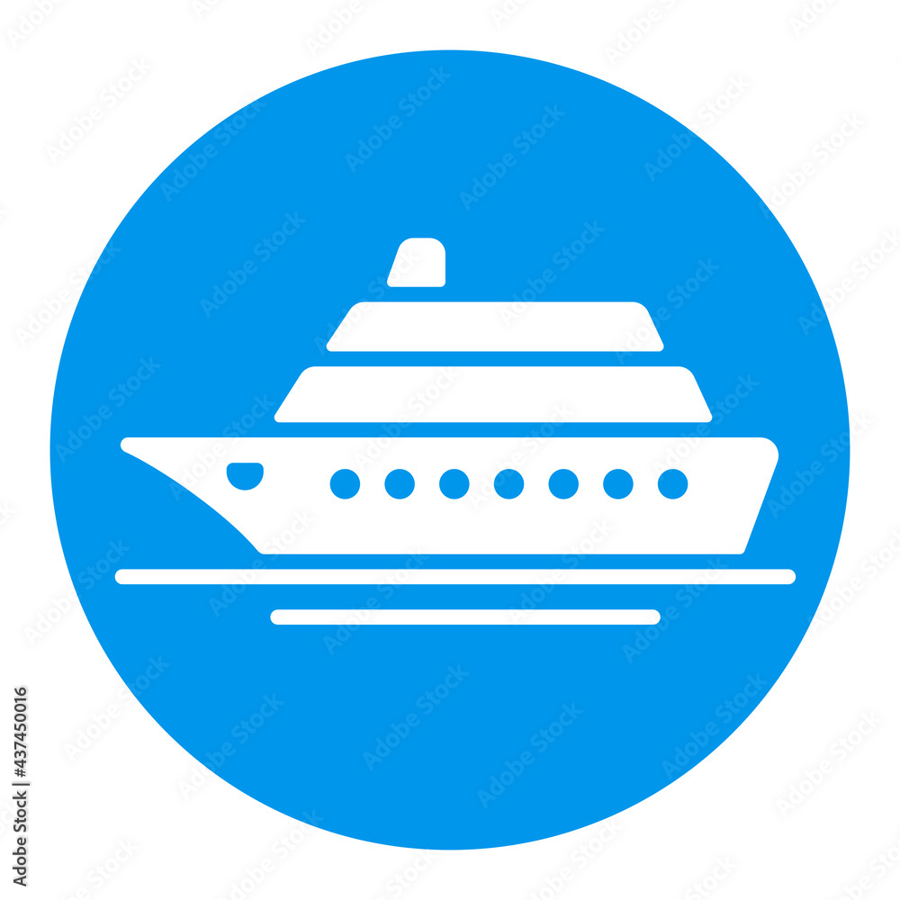 Cruise liner vector white glyph icon isolated Cruise liner vector white glyph icon isolated