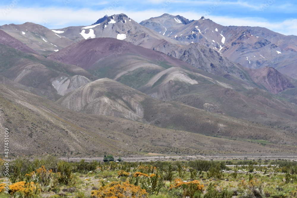 Summer View of the Cordillera de Los Andes at Valle de Las Leñas, Malargüe, Cuyo, Mendoza, Argentina, South America