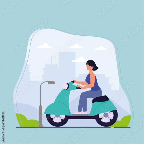 girl on electric motorbike