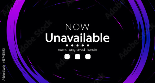 Abstract now unavailable or offline banner background with brush strokes. Vector