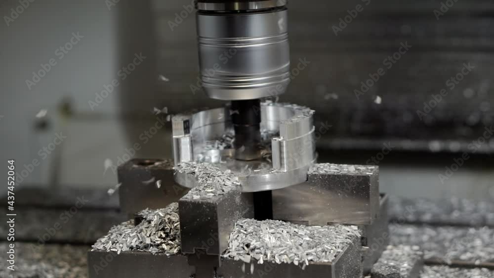 Milling metal parts on a machine. Milling metal parts on a machine.