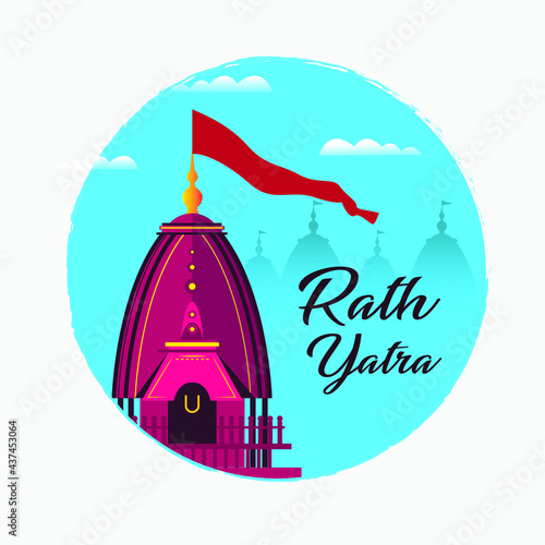 Creative Ratha yatra with blue round background photo