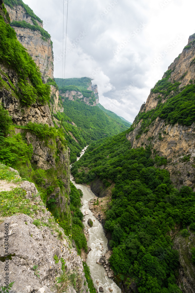 Cherek gorge in the Caucasus mountains in Russia