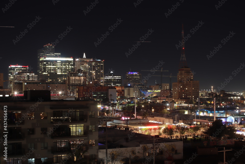 custom made wallpaper toronto digitalDowntown Phoenix cityscape at night