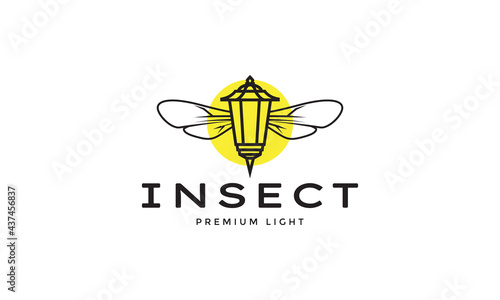 light outdoor fireflies lines logo symbol icon vector graphic design illustration
