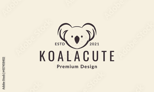 head animal cute koala logo symbol vector icon illustration graphic design