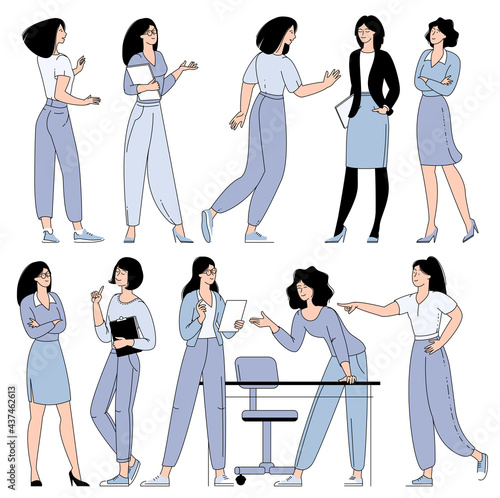 Businesswoman working characters