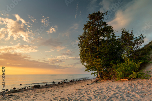 Fototapeta Naklejka Na Ścianę i Meble -  Landscape above the sea. Sand, beach and sea. Landscape from the Baltic Sea. 