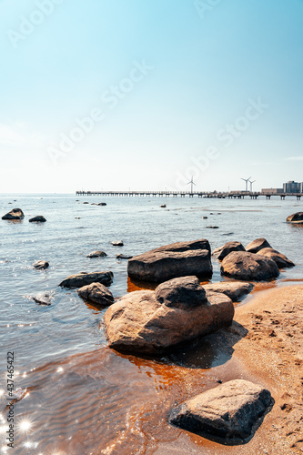 Falkenberg beach situated on the Swedish west coast is a popular tourist destination during summer season.