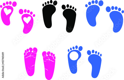 Baby footprint vector illustration for print and poster