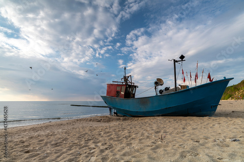 Fototapeta Naklejka Na Ścianę i Meble -  Landscape above the sea. Sand, beach and sea. Landscape from the Baltic Sea.
