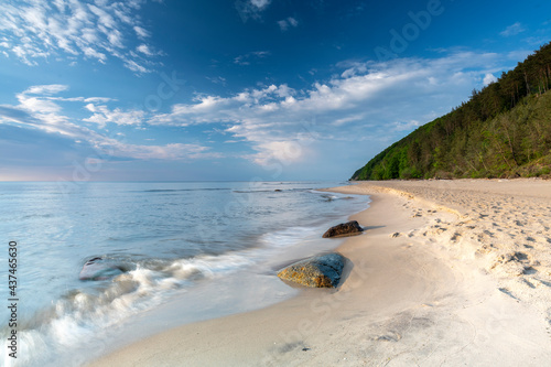 Fototapeta Naklejka Na Ścianę i Meble -  Landscape above the sea. Sand, beach and sea. Landscape from the Baltic Sea.