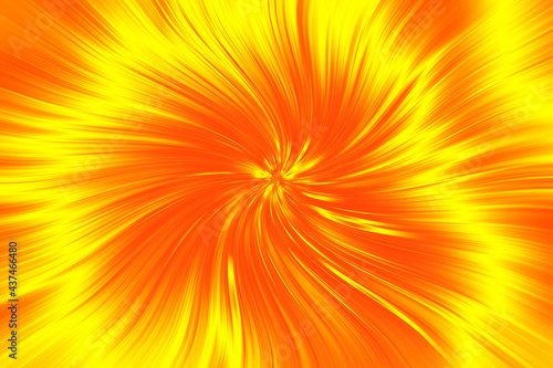 Abstract bright yellow-orange twisted background. Glowing yellow and orange swirl textures for banners, posters, websites and other design projects. Color abstraction with swirl effect.