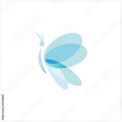 Fototapeta Naklejka Na Ścianę i Meble -  simple and elegant butter fly blue color