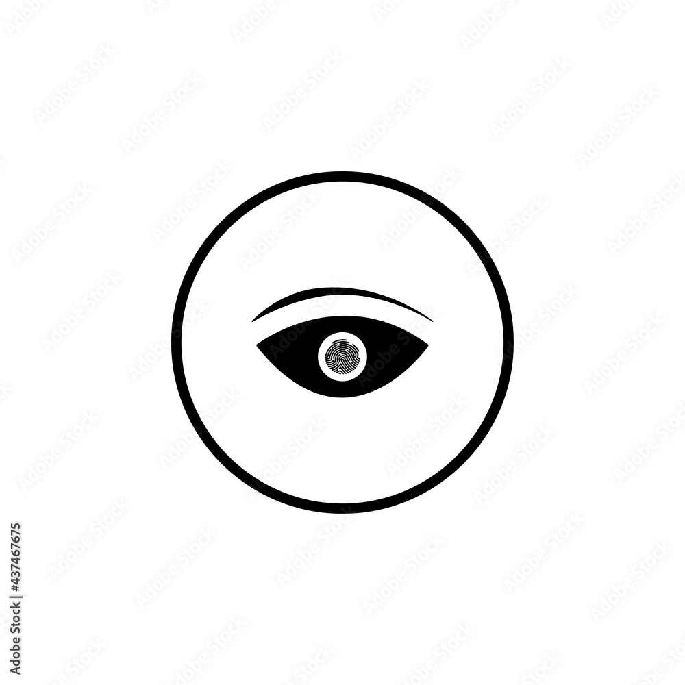 eye scanning Authentication Icon in circle eye scanning Authentication Icon in circle