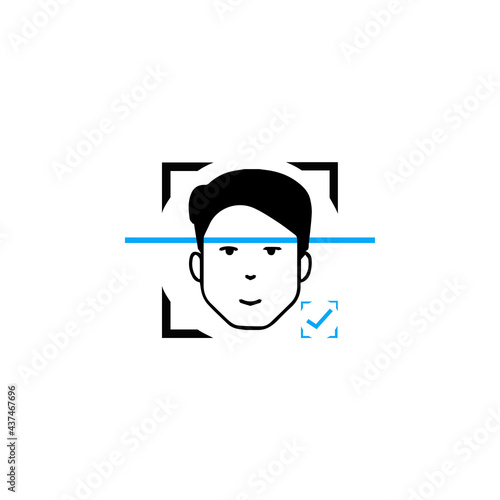 face scanning Authentication colorful Icon