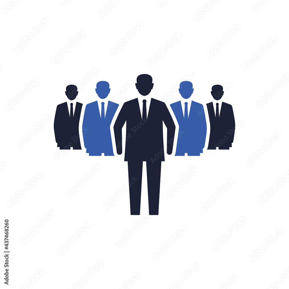 Business team leader and manager icon Business team leader and manager icon