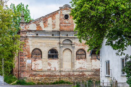 Staryi Sambir, Ukraine - 30.05.2021: The ruins of Synagogue in Staryi Sambir. photo