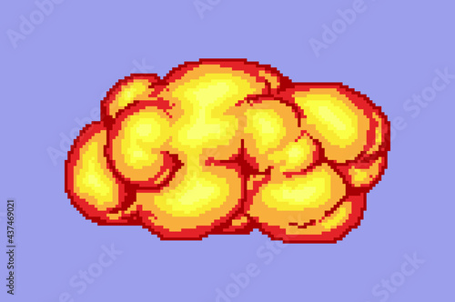 Comic boom flame. Bang burst explode dynamite with smoke. Lit match and bonfire. Digital icons. Animation Process steps