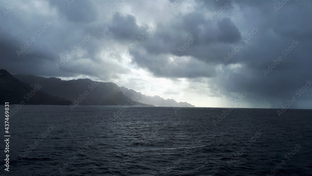 Open sea with mixture of clouds and light