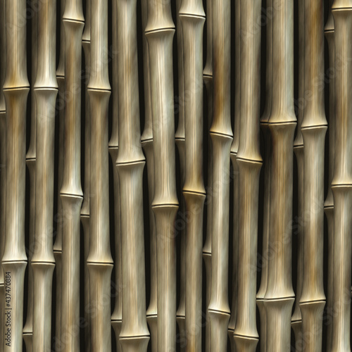 3D illustration of a bamboo wall background
