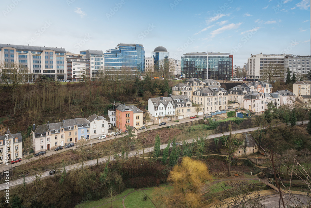 Luxembourg City skyline and Bonnevoie-Nord Verlorenkost district view - Luxembourg City, Luxembourg