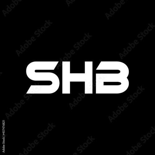 SHB letter logo design with black background in illustrator, vector logo modern alphabet font overlap style. calligraphy designs for logo, Poster, Invitation, etc. photo