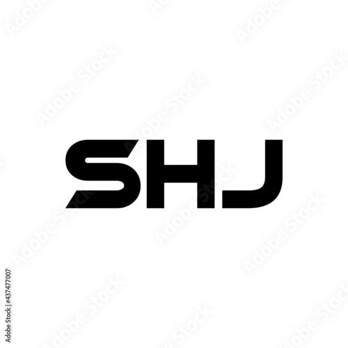 SHJ letter logo design with white background in illustrator, vector logo modern alphabet font overlap style. calligraphy designs for logo, Poster, Invitation, etc.