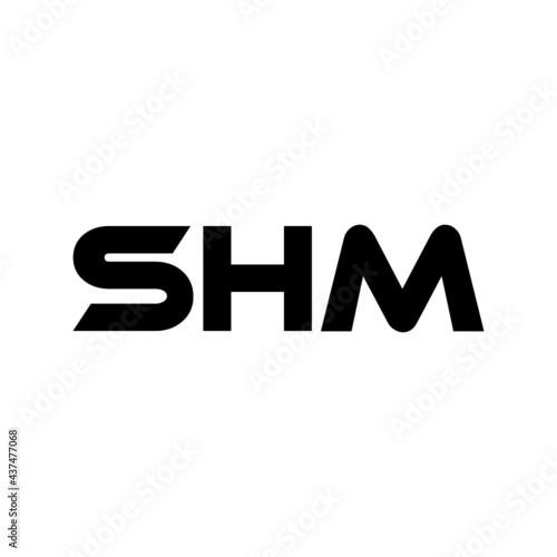 SHM letter logo design with white background in illustrator, vector logo modern alphabet font overlap style. calligraphy designs for logo, Poster, Invitation, etc.