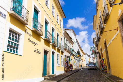 Street in the historic center of Salvador Bahia Brazil