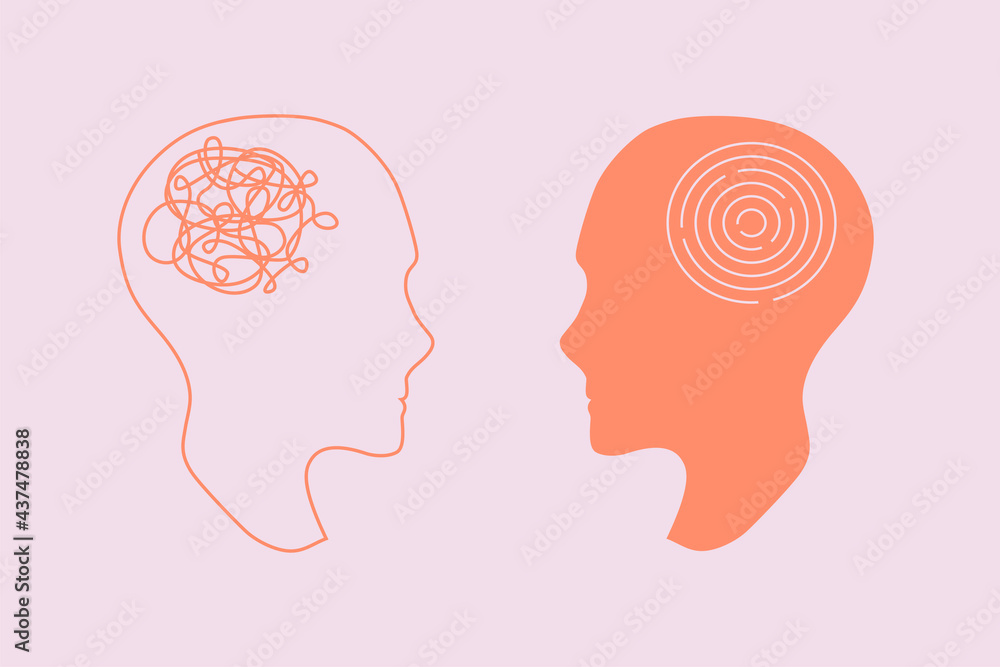 Mental Health concept vector. Medical care for stress, anxiety, depression. Psychology. Mental Health concept vector. Medical care for stress, anxiety, depression. Psychology.