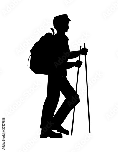 adventurer walk silhouette