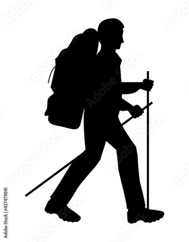 adventurer walking silhouette