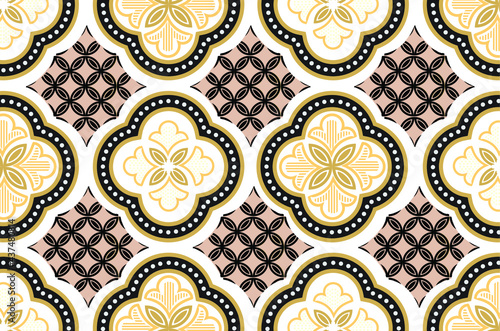 Indonesian batik motif, Batik is a technique of wax-resist dyeing applied to whole cloth, or cloth made using this technique originated from Indonesia. EPS 10