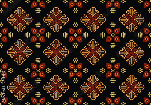 Indonesian batik motif, Batik is a technique of wax-resist dyeing applied to whole cloth, or cloth made using this technique originated from Indonesia. EPS 10