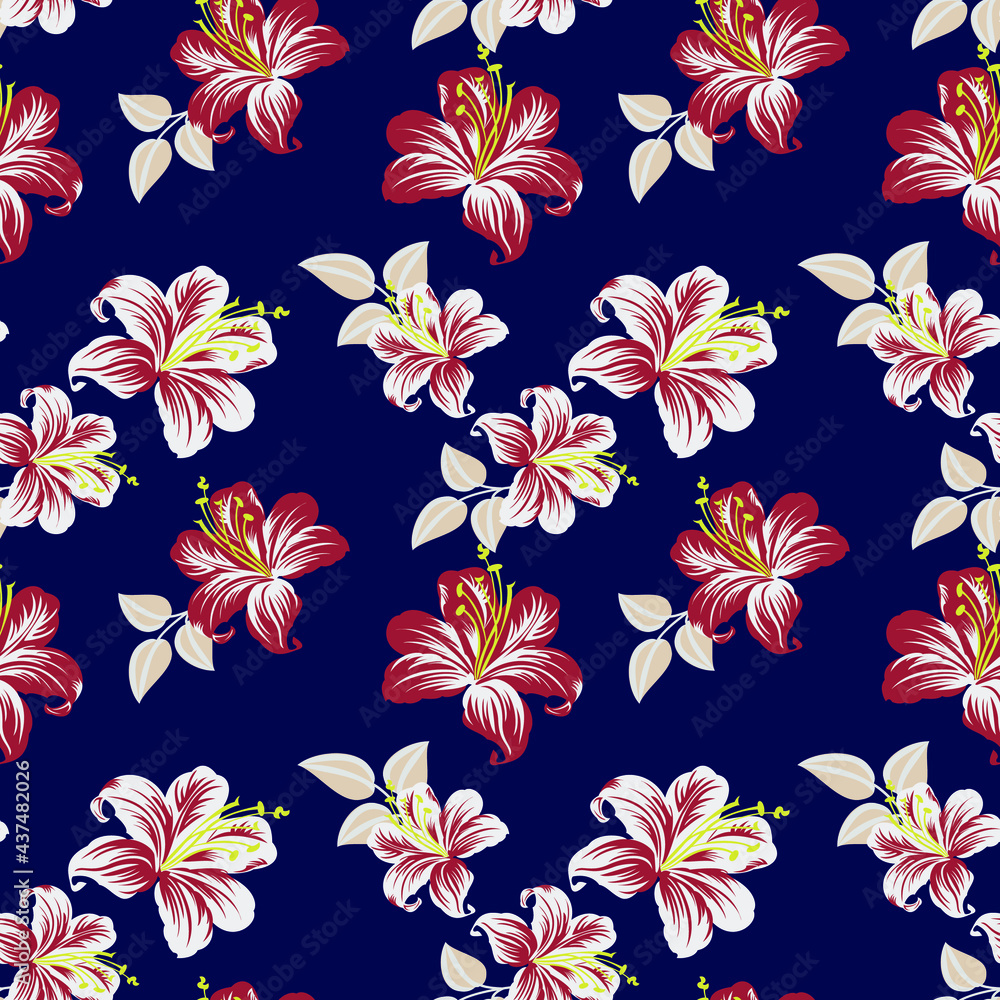 seamless vector flower design pattern on background 