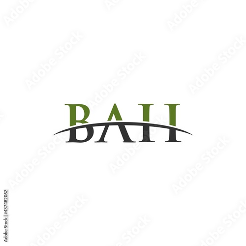 BAH initial swoosh horizon, letter logo designs corporate inspiration