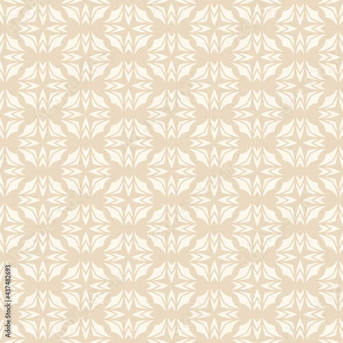 Abstract background pattern with decorative ornament on beige background, wallpaper. Seamless pattern, texture