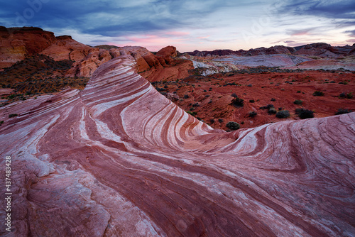 Fire Wave in Valley of Fire State Park at Dusk