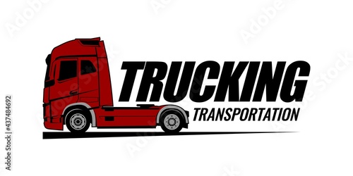 truck brand logo design concept vector	