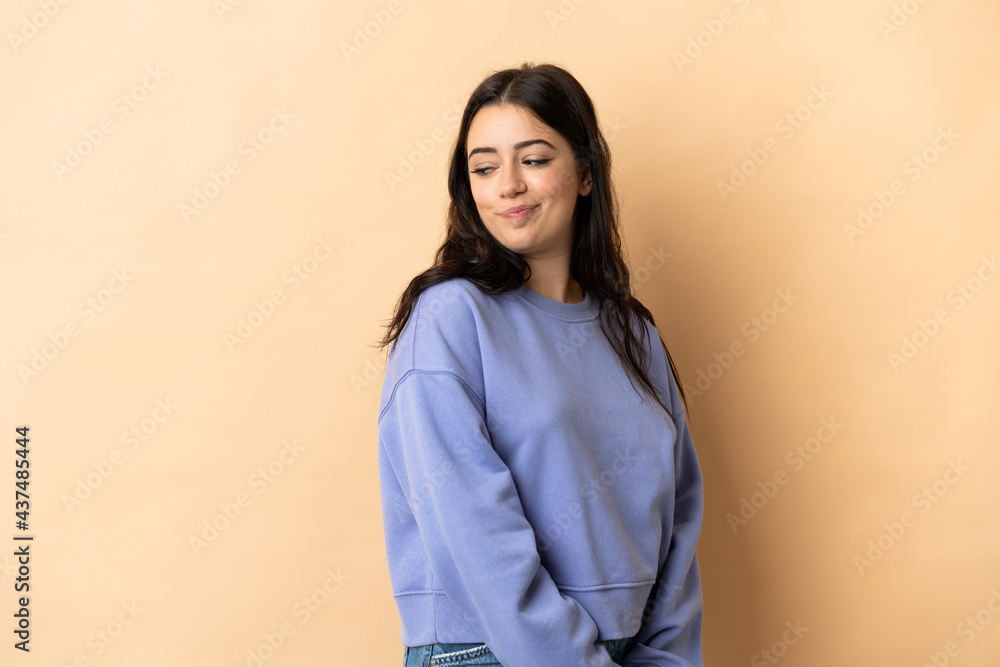 Young caucasian woman over isolated background . Portrait Young caucasian woman over isolated background . Portrait